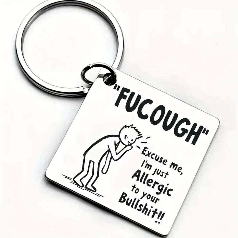 Funny Silver Keychain with Cartoon Design, NEW